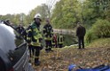 Einsatz BF Koeln PKW im See Koeln Esch P174